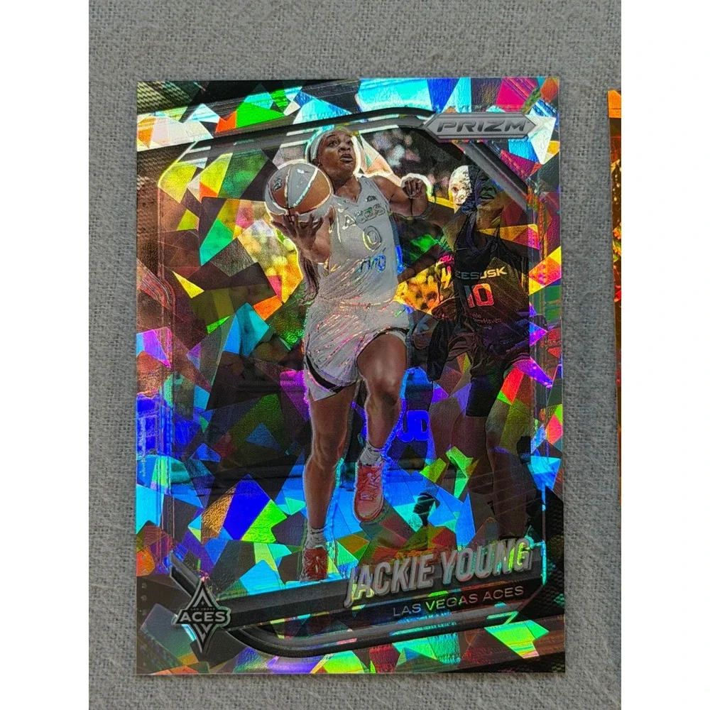 2024 Panini Prizm WNBA Jackie Young 2 Card Lot Cracked Ice Orange Ice Aces
